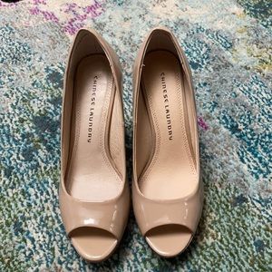 Like new. Nude Chinese laundry open toe heels